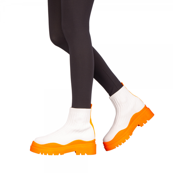 Triza fehér és narancssárga női sportcipő, 4 - Kalapod.hu